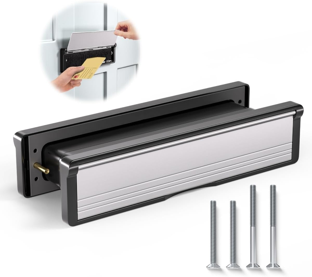 Letterbox Bwintech 305*70MM (12") Silver Adjustable Aluminium Wood UPVC Door