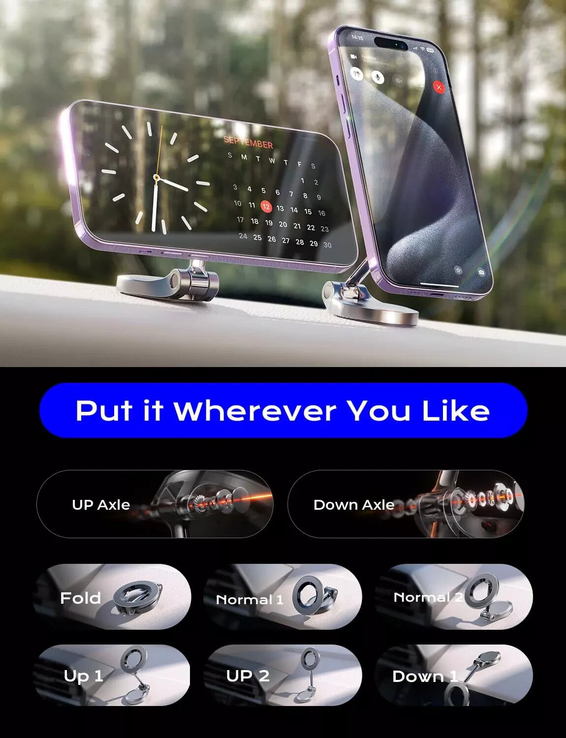 LISEN for Magsafe Car Mount [24 Permanent Magnets] Magsafe Phone Holder Car for