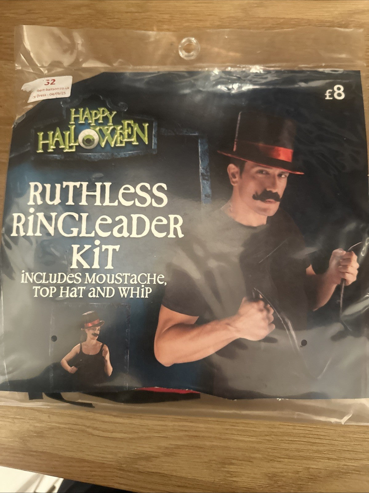 Ruthless Ringleader Dress Up Kit - Top Hat moustache and whip