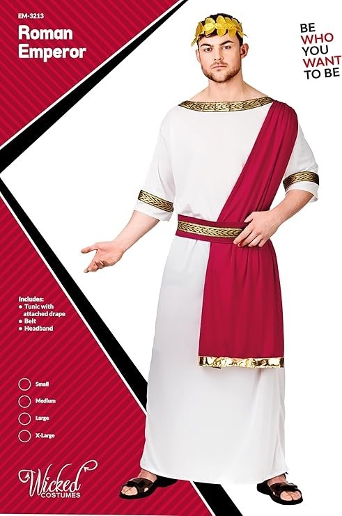 Adults Mens Roman Emperor Fancy Dress Up Party Halloween Costume Outfit New