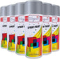 Chrome Silver All Purpose Spray Paint Aerosol Metal Wood Plastic Gloss 400ml  x6
