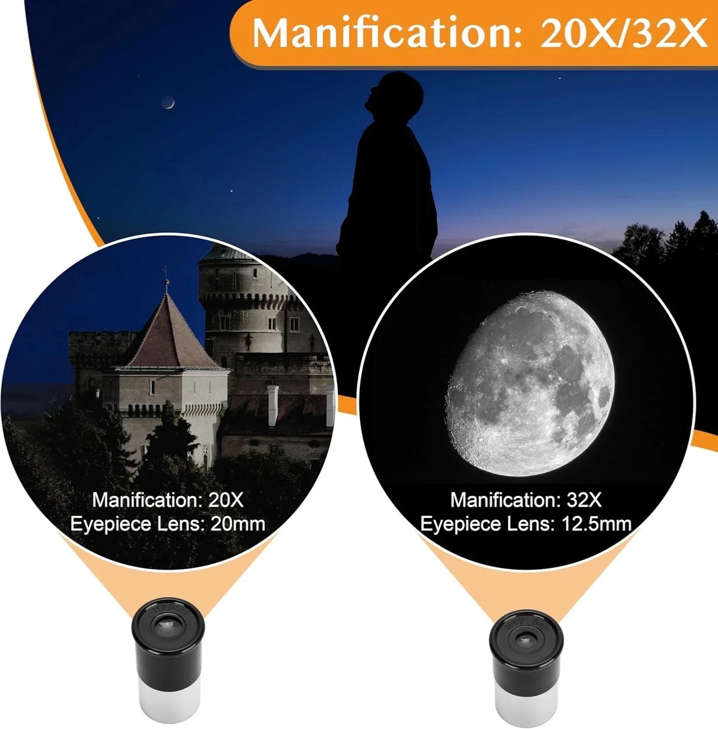 Aomekie Portable Astronomy Telescope for Kids 40/400mm with Tripod - NO BOX
