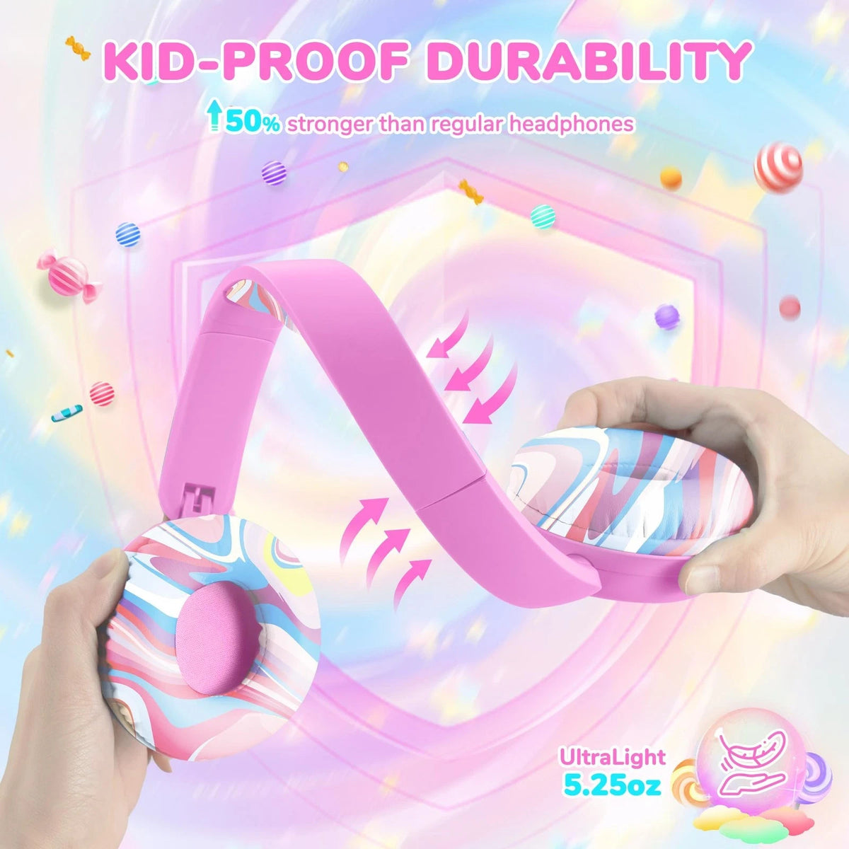 Iclever BTH22 Kids Headphones Wireless, 60H Play Time, 74/85 Dba Safe Volume