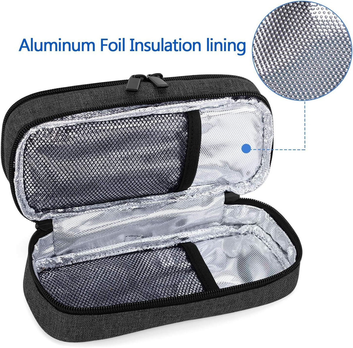 Yarwo Insulin Cooler Travel Case, Double-Layer Diabetic Travel Case with 2 Ice 