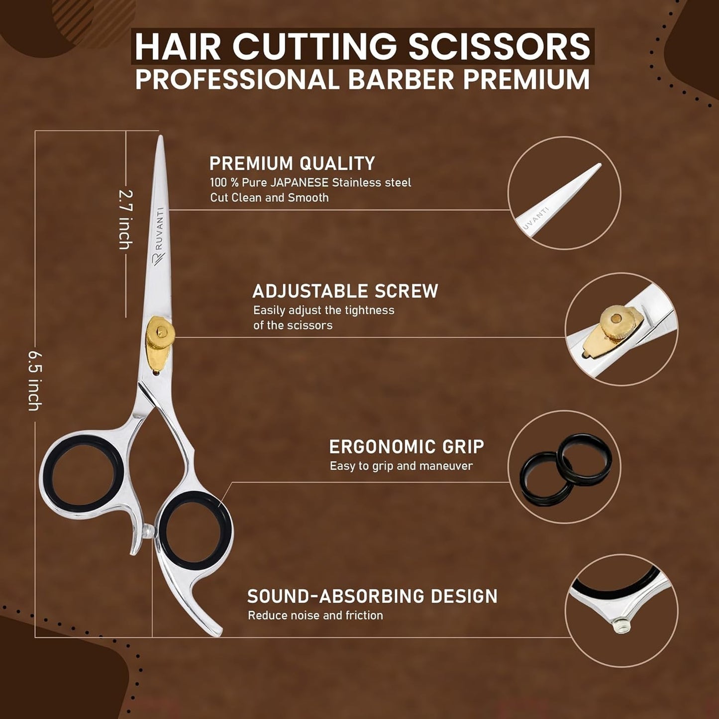 HAIRDRESSING HAIR CUTTING BARBER SALOON PROFESSIONAL SCISSOR 6.5"