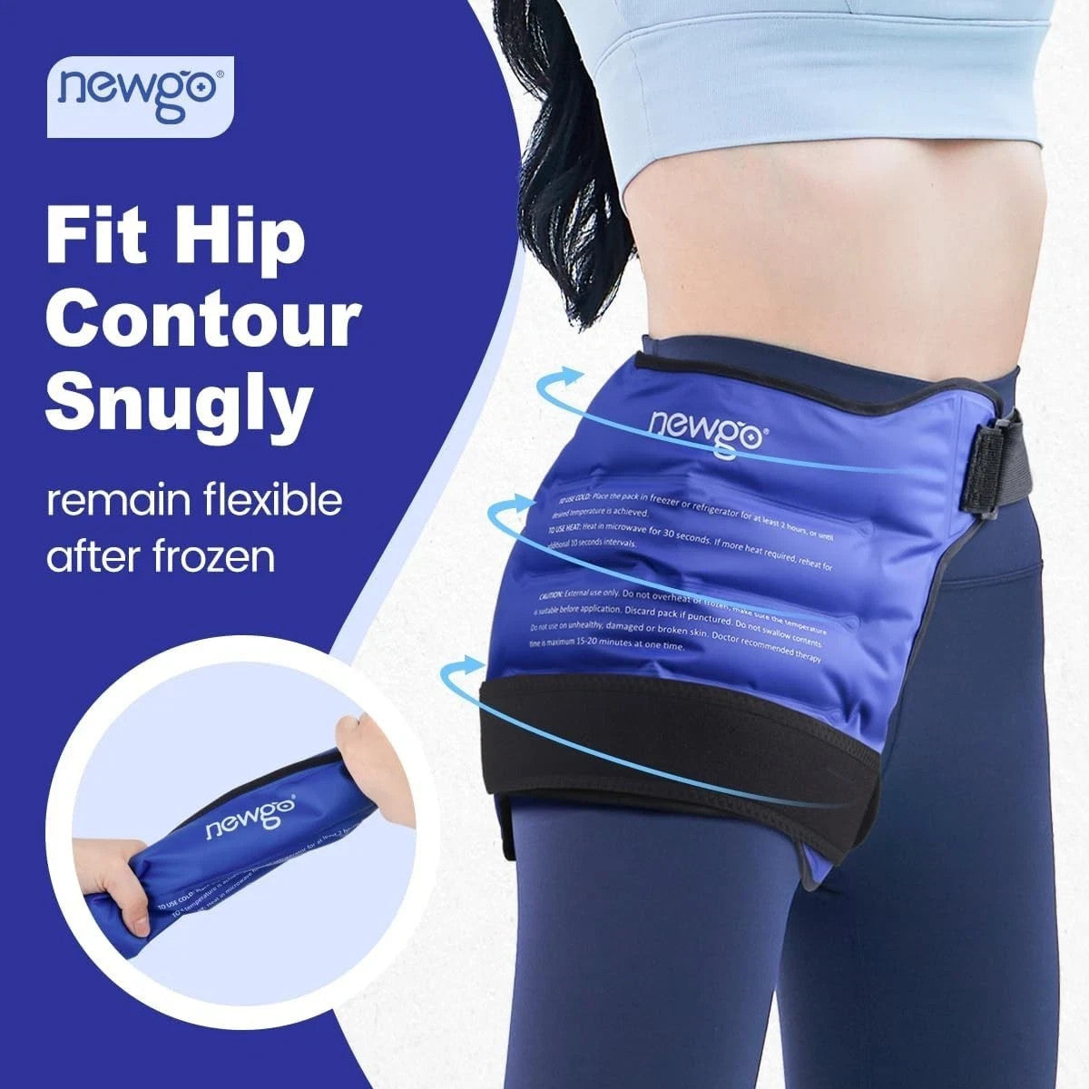 NEWGO Hip Ice Pack Wrap Reusable Hip Cold Pack for Hip Bursitis