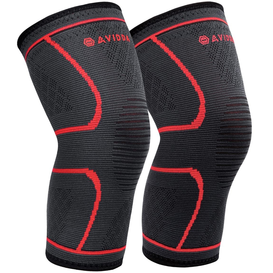 AVIDDA Knee Support Brace 2 Pack Compression Knee Sleeves for Arthritis Joint