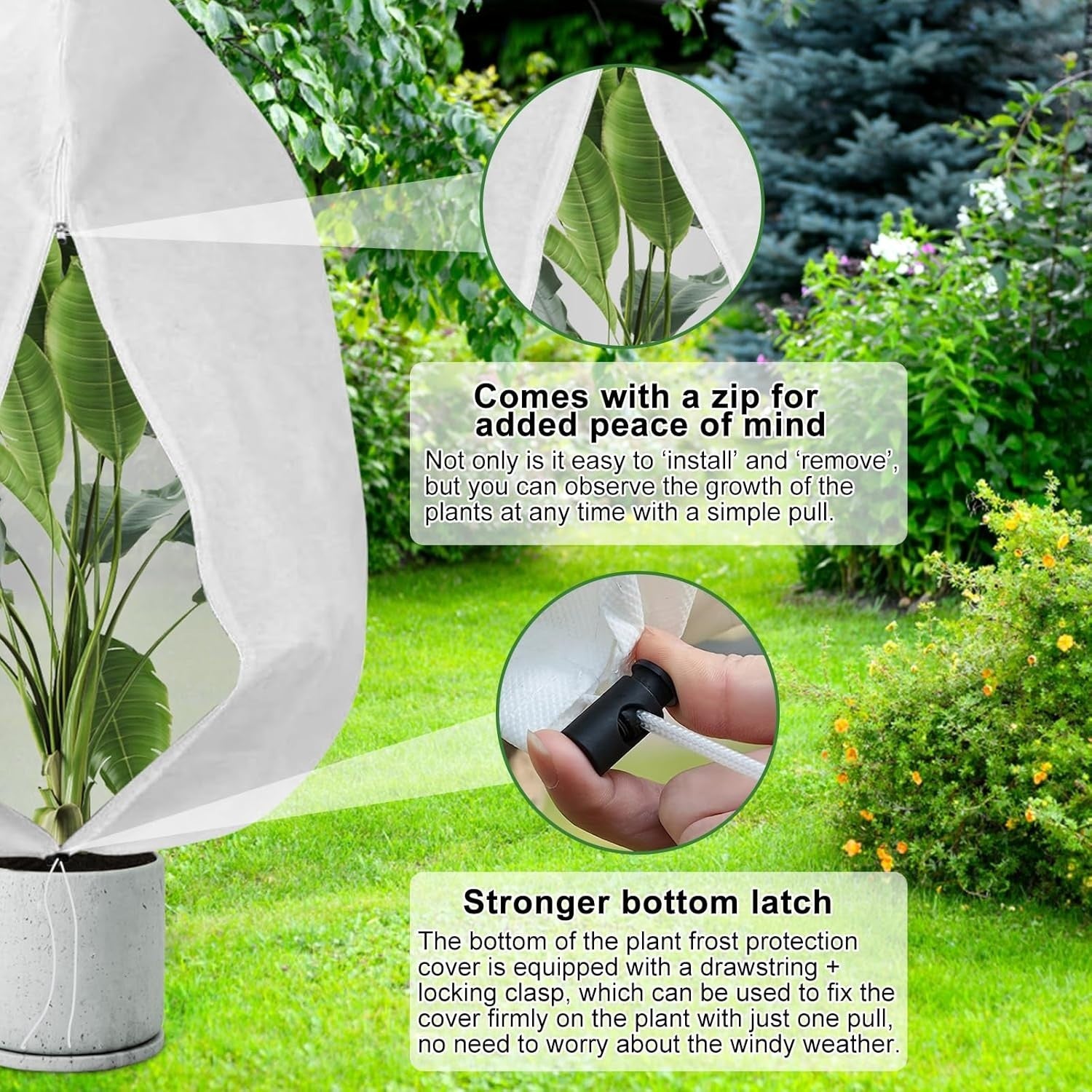 8 x Plant Frost Protection Covers Warming Jacket Bag Fleece Washable 80 x 100 cm