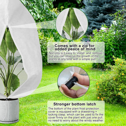 8 x Plant Frost Protection Covers Warming Jacket Bag Fleece Washable 80 x 100 cm