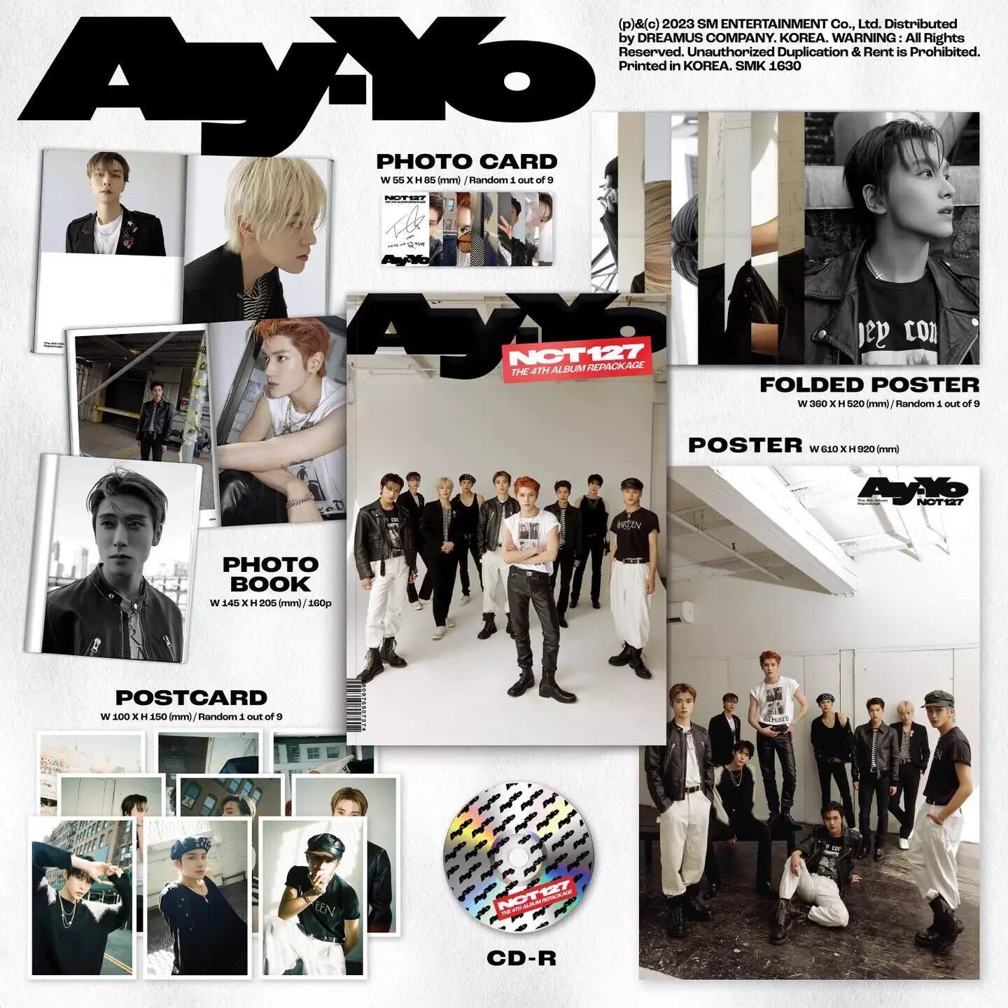 K-pop NCT 127 - 4th Album Repackage [AY-YO] Sealed With Poster