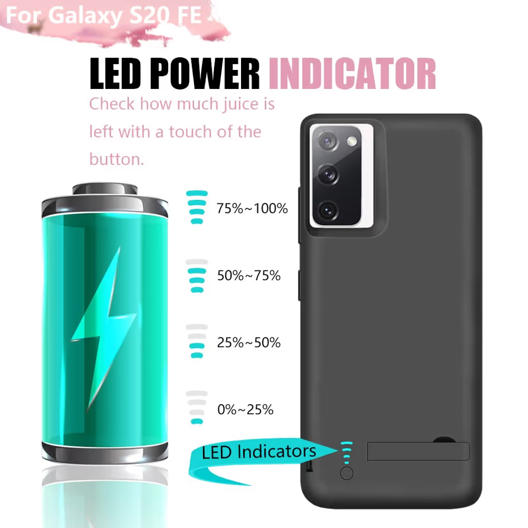 For Samsung Galaxy S20 FE 5G Battery Charger Case Power Bank