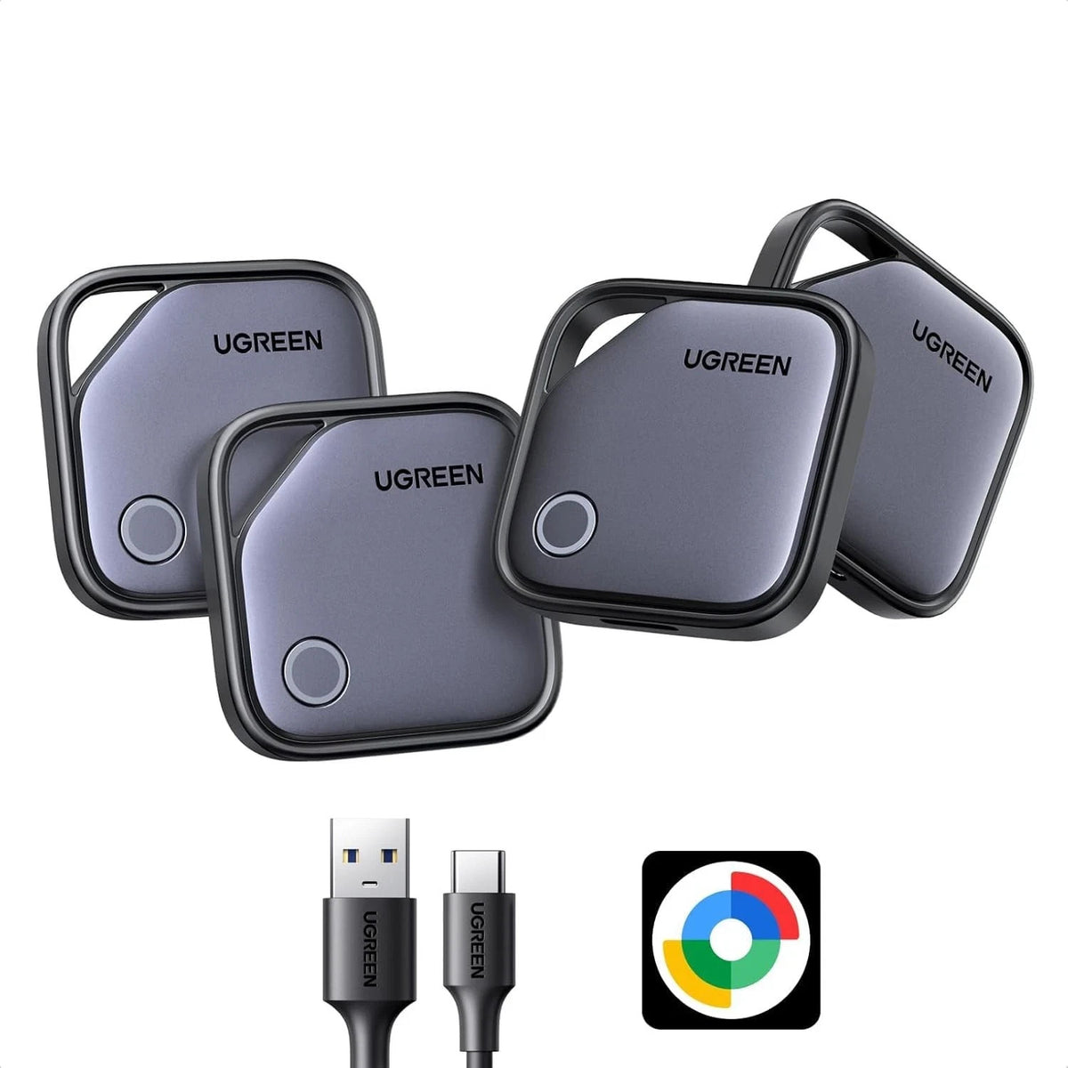 UGREEN FineTrack G Tracker Tag for Find Hub 4 Pack USB C Rechargeable Android