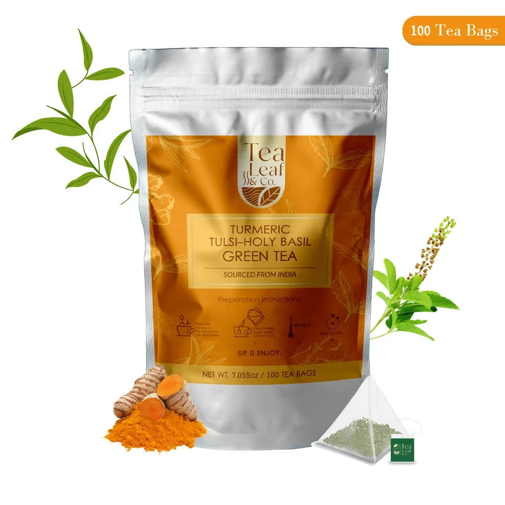 Turmeric Tulsi Holy Basil Green Tea Green Tea, Turmeric, Tulsi, Peppermint