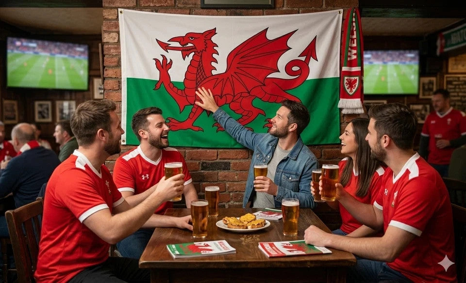 Large Welsh Flag 5ft x 3ft Y Ddraig Goch Large Wales Flag With Metal Eyelets