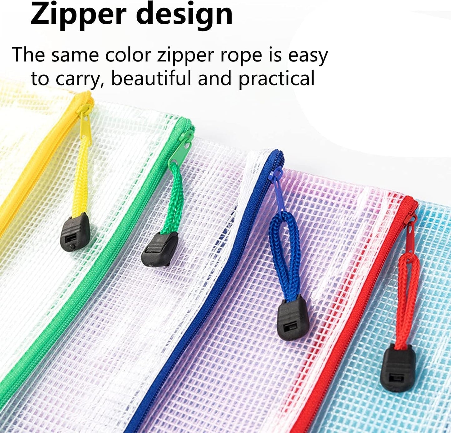A4 Plastic Waterproof Document Wallets Files Folder Zip Lock Bags Pouch Office