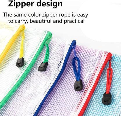 A4 Plastic Waterproof Document Wallets Files Folder Zip Lock Bags Pouch Office