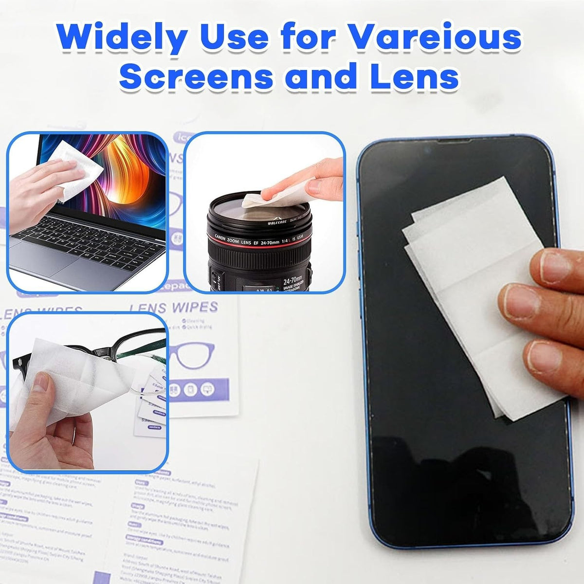 220 Count Lens Cleaning Wipes for Eyeglasses, Pre-Moistened Individually Wrapped