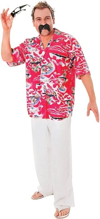 Mens Novelty Button Shirt Fun 3D Printed Short Sleeve T-Shirt Hawaiian Beach Top