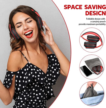Worwoder Wireless Headphones over Ear, 80 Hours Playtime Bluetooth Headphones, H