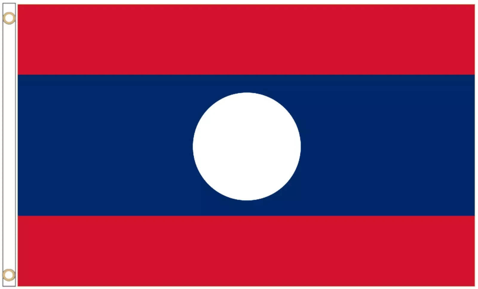 Laos Polyester Flag - 5'x3' (150cm x 90cm)
