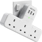 Mscien Multi Plug Adaptor, 6 in 1 Plug Extension Socket 3 Way 3 USB(3.4A,1 Type-