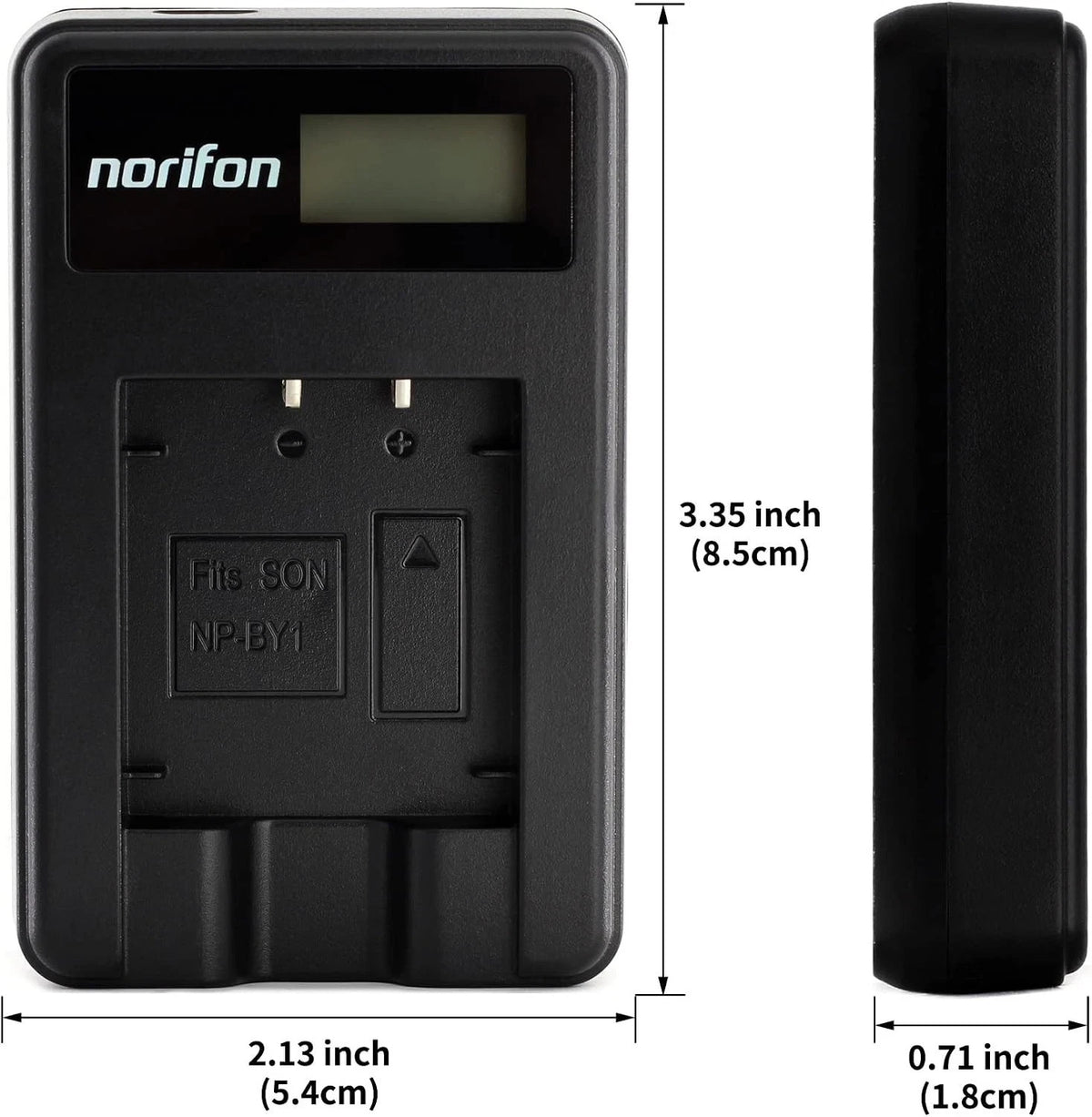 Charger for Sony HDR-AZ1 - Norifon NP-BY1 LCD USB