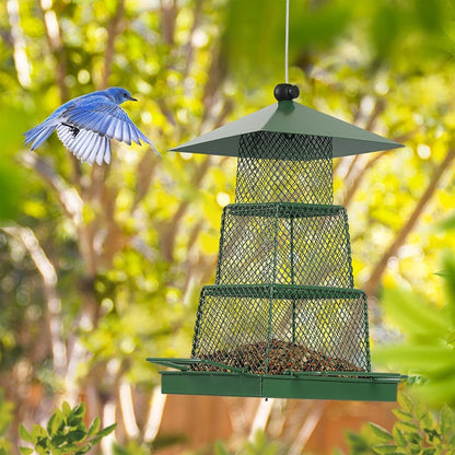 Squirrel Proof Hanging Bird Seed Feeder Heavy Duty Garden Wild Birds