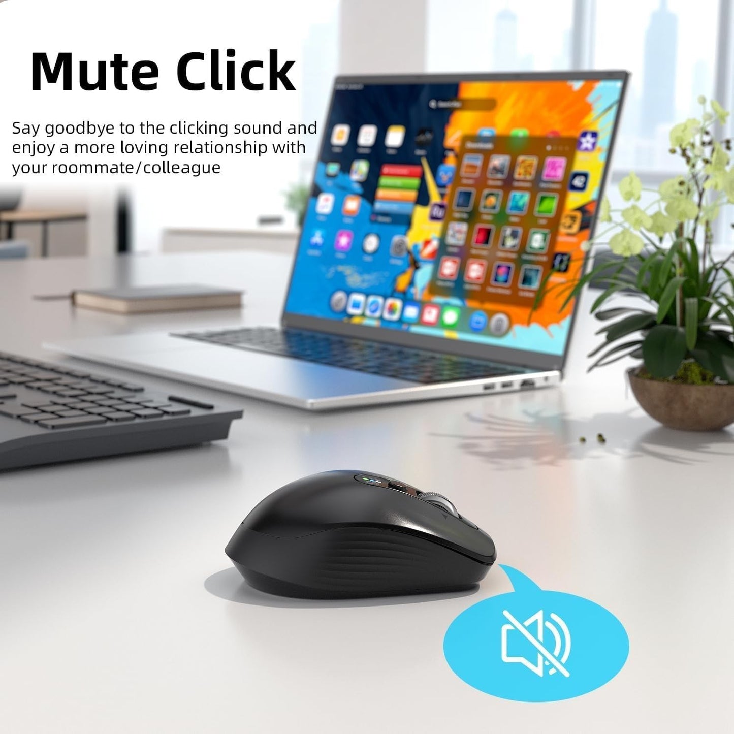 INFINMIND Wireless Bluetooth Mouse Multi-Device Rechargeable Ergonomic
