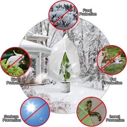 8 x Plant Frost Protection Covers Warming Jacket Bag Fleece Washable 80 x 100 cm
