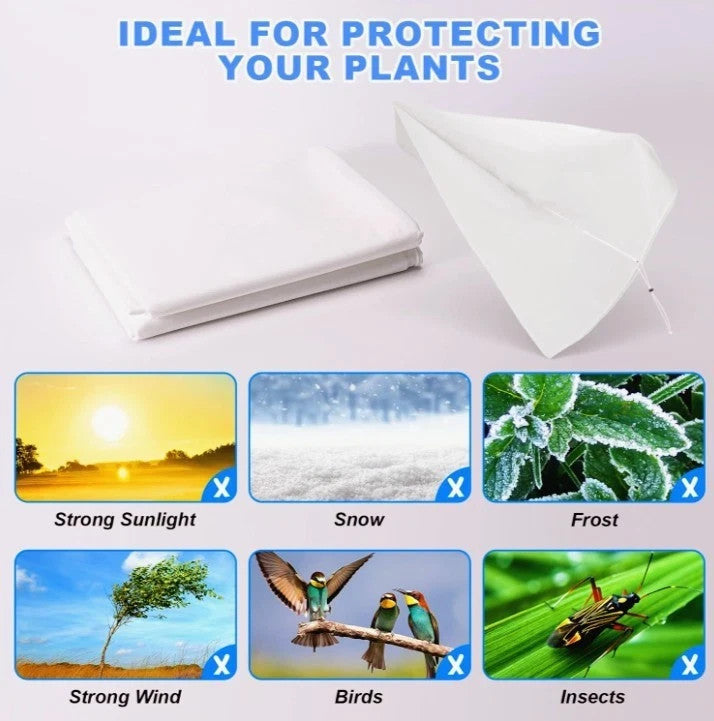 Garden Fleece Frost Plants Protection 2PCS with Zipper, 70gms 120x180cm