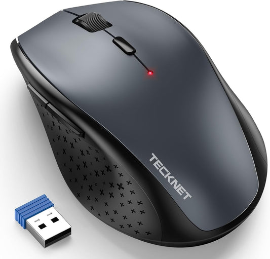 TECKNET Wireless Mouse, 2.4G USB Computer Mouse with 6-Level Adjustable 4800 DPI