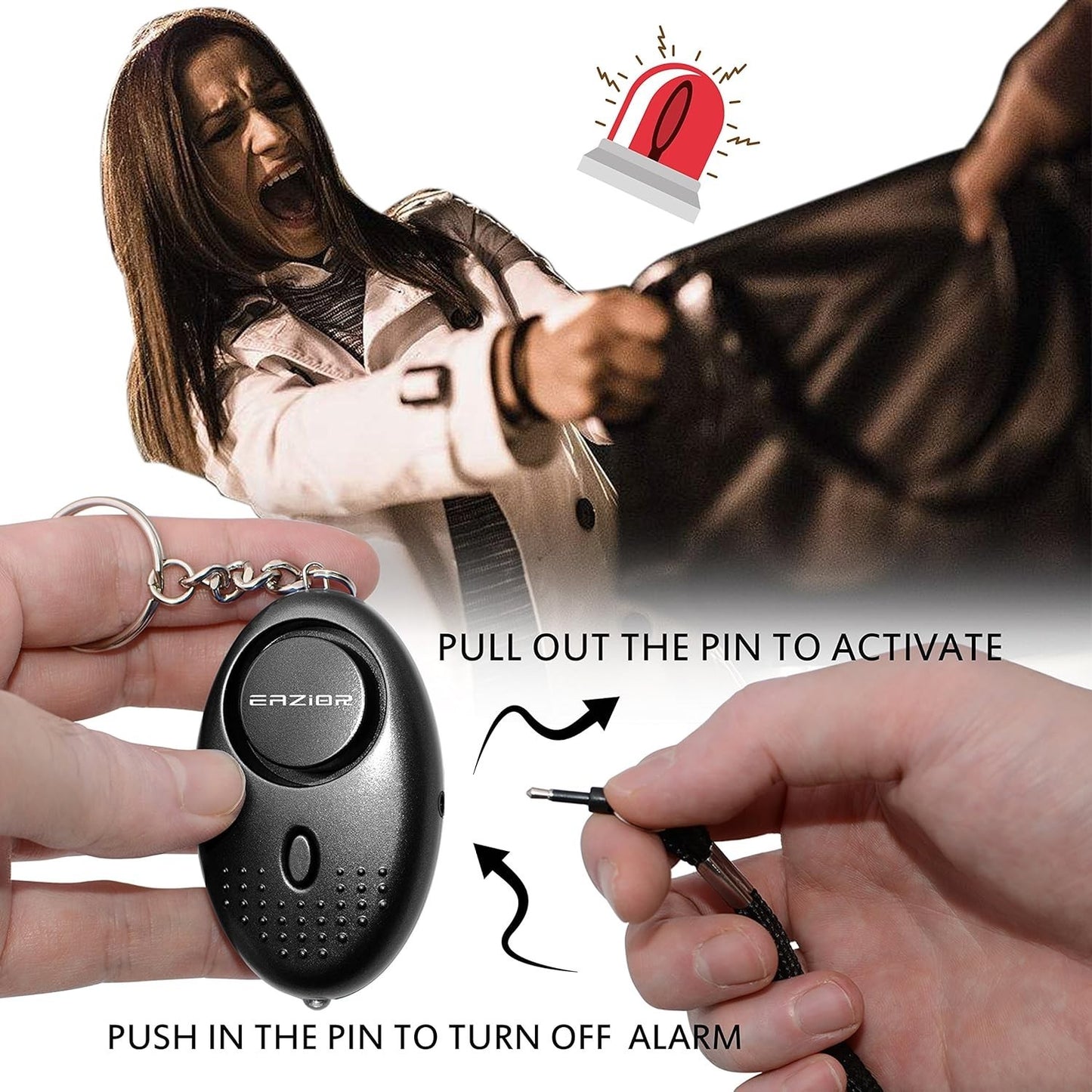 Police Approved Keyring Personal Panic Rape Attack Safety Security Alarm 140db