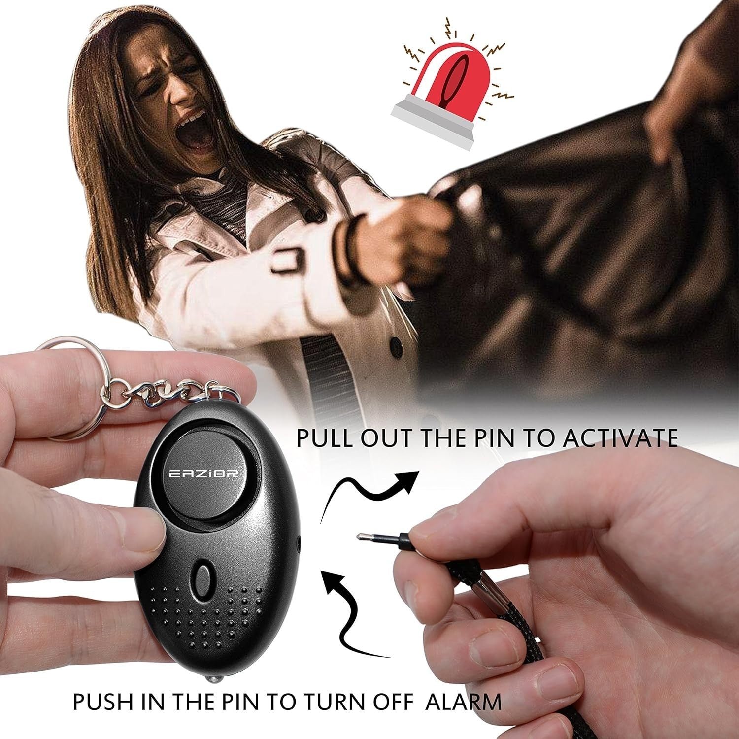Police Approved Keyring Personal Panic Rape Attack Safety Security Alarm 140db