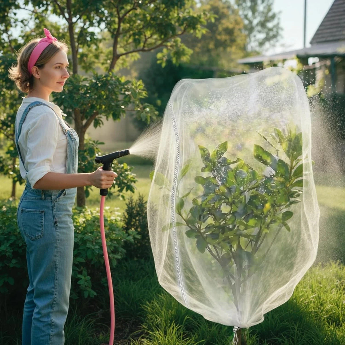 2 Pack Fruit Tree Insect Net Covers 100x150cm Fine Mesh with Zipper & Drawstring