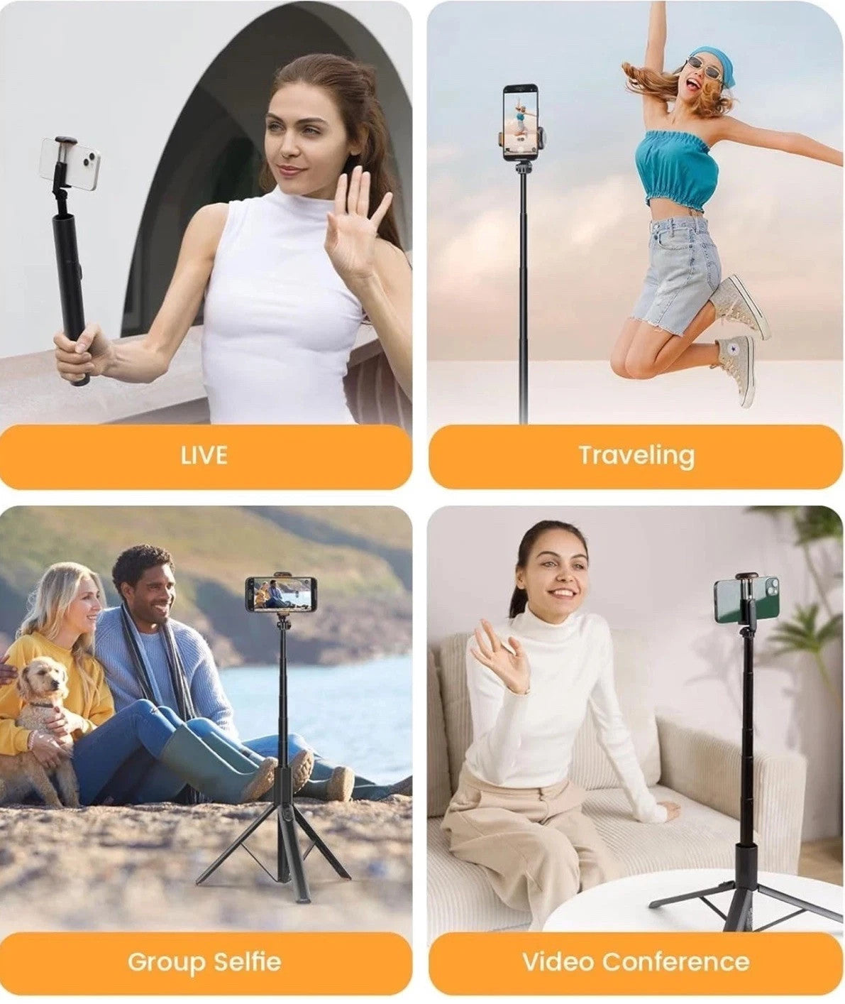 ANXRE 71"/180cm Phone Tripod Monopod, NT79 Extendable Selfie Stick 71" 