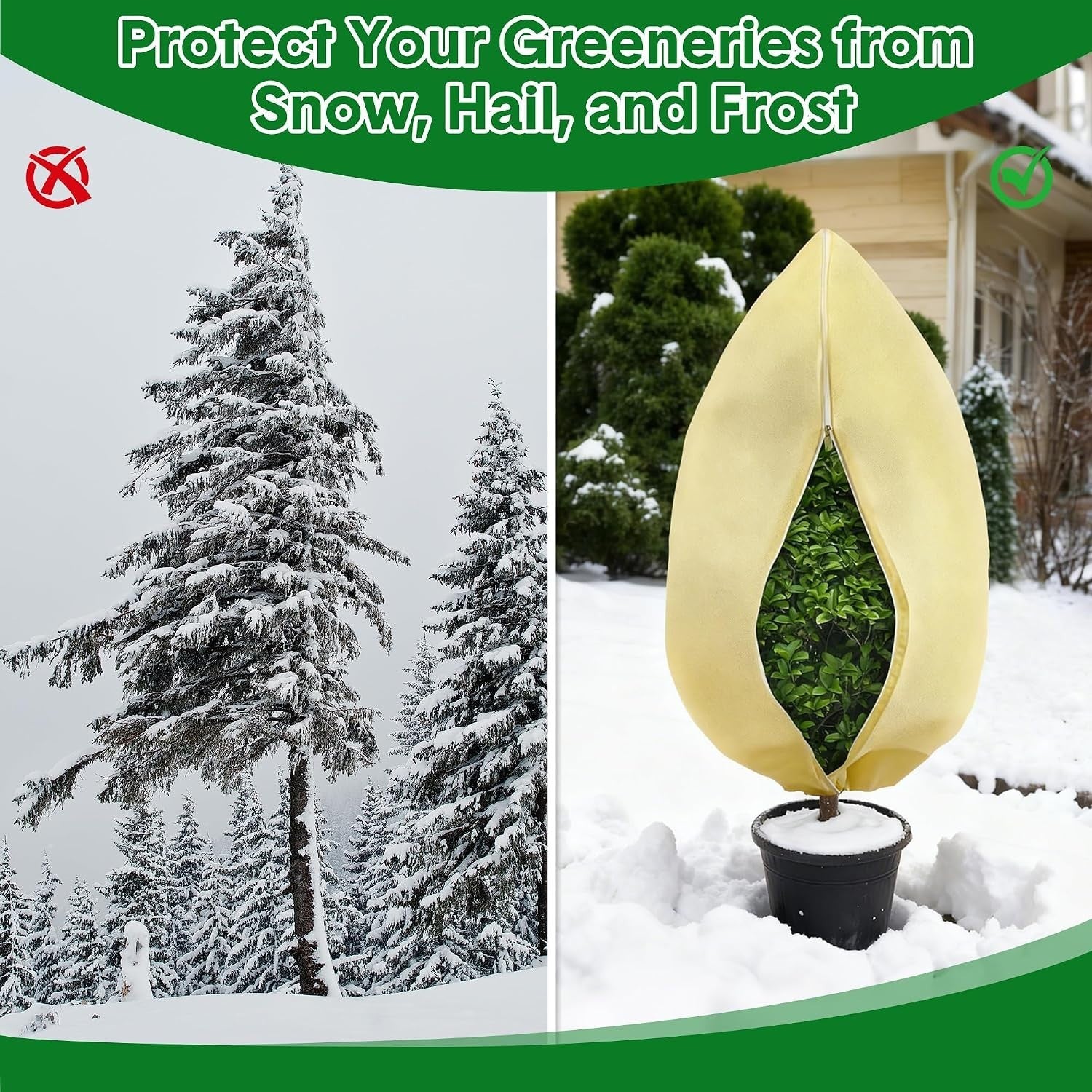 8 x Plant Frost Protection Covers Warming Jackets Bag Fleece Washable 80 x 60 cm