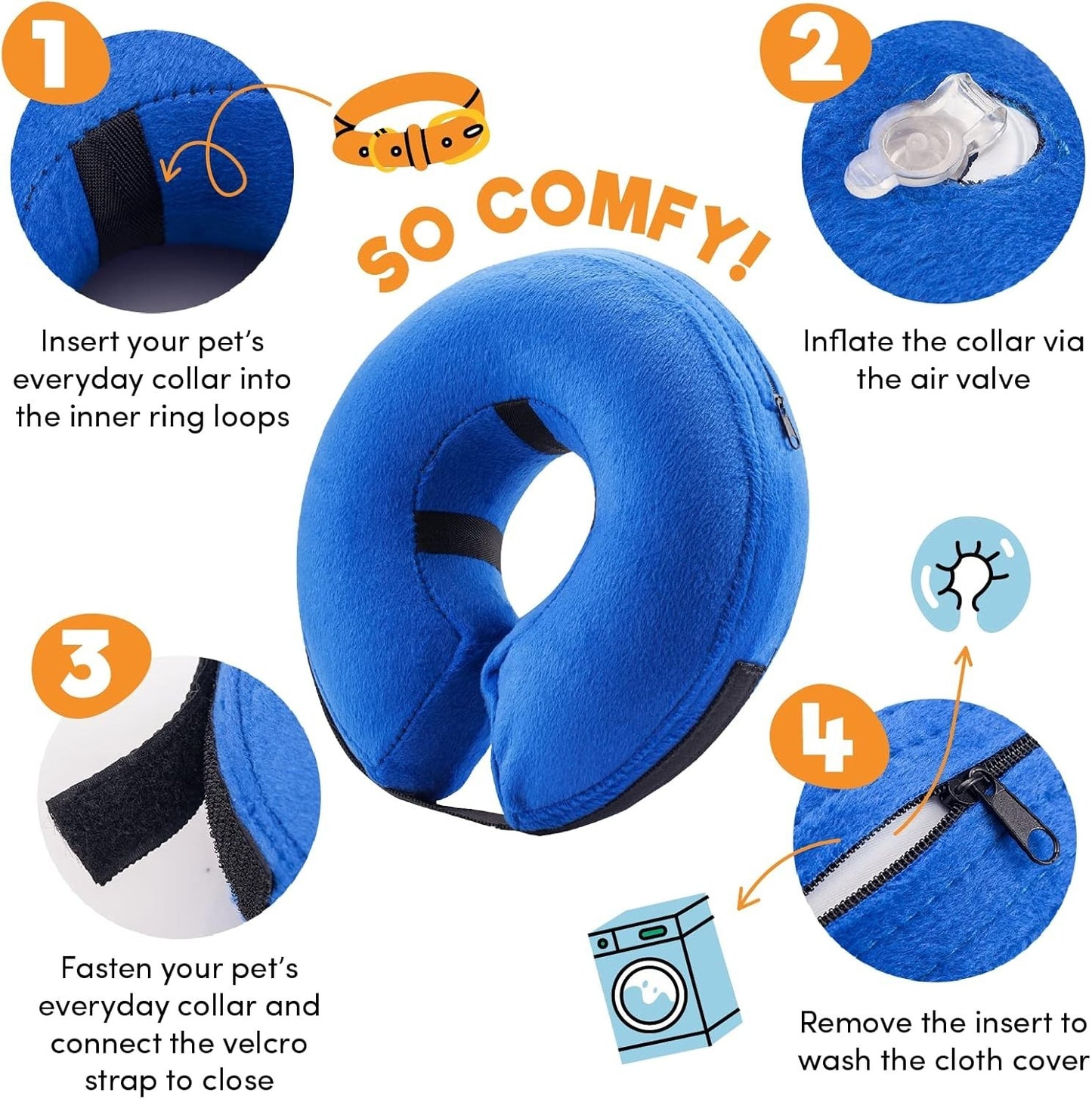 Pet Dog Cat Inflatable Collar Anti Scratch Head Neck Protection Recovery