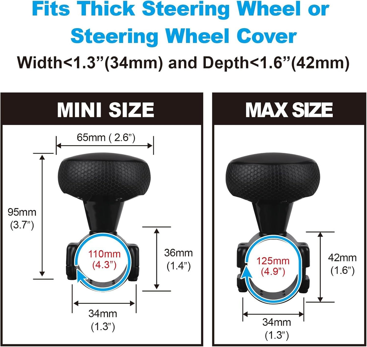 Hypersonic Large Steering Wheel Knob Steering Wheel Spinner