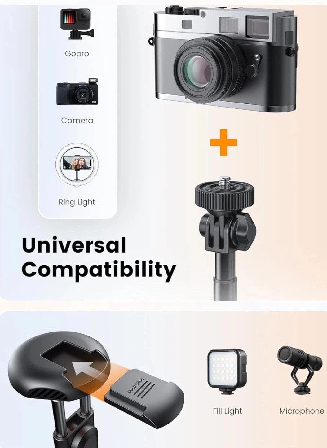 ANXRE 71"/180cm Phone Tripod Monopod, NT79 Extendable Selfie Stick 71" 