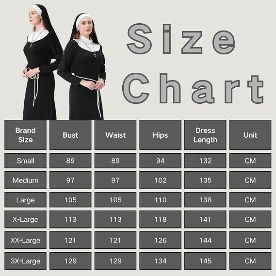 LADIES NUN COSTUME HEN NIGHT RELIGIOUS FANCY DRESS PARTY ADULT SISTER MOTHER