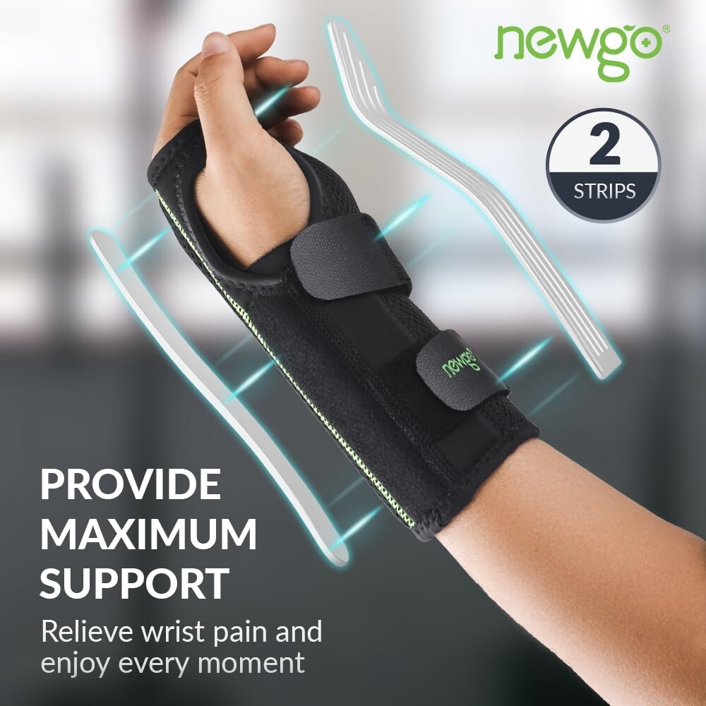 Newgo Wrist Support Straps Carpal Tunnel Arthritis Sprain Pain Relief Strap