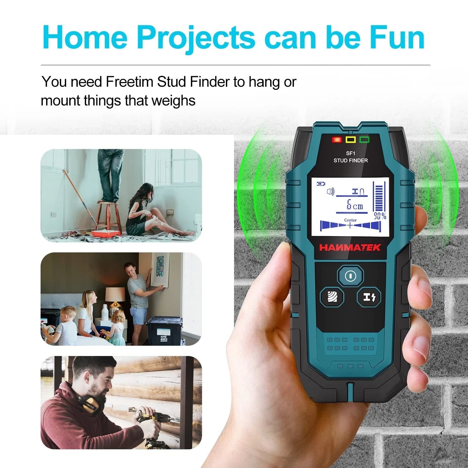 HANMATEK Stud Finder SF1 Wall Scanner 4 in 1 Electronic Stud Sensor RRP £27