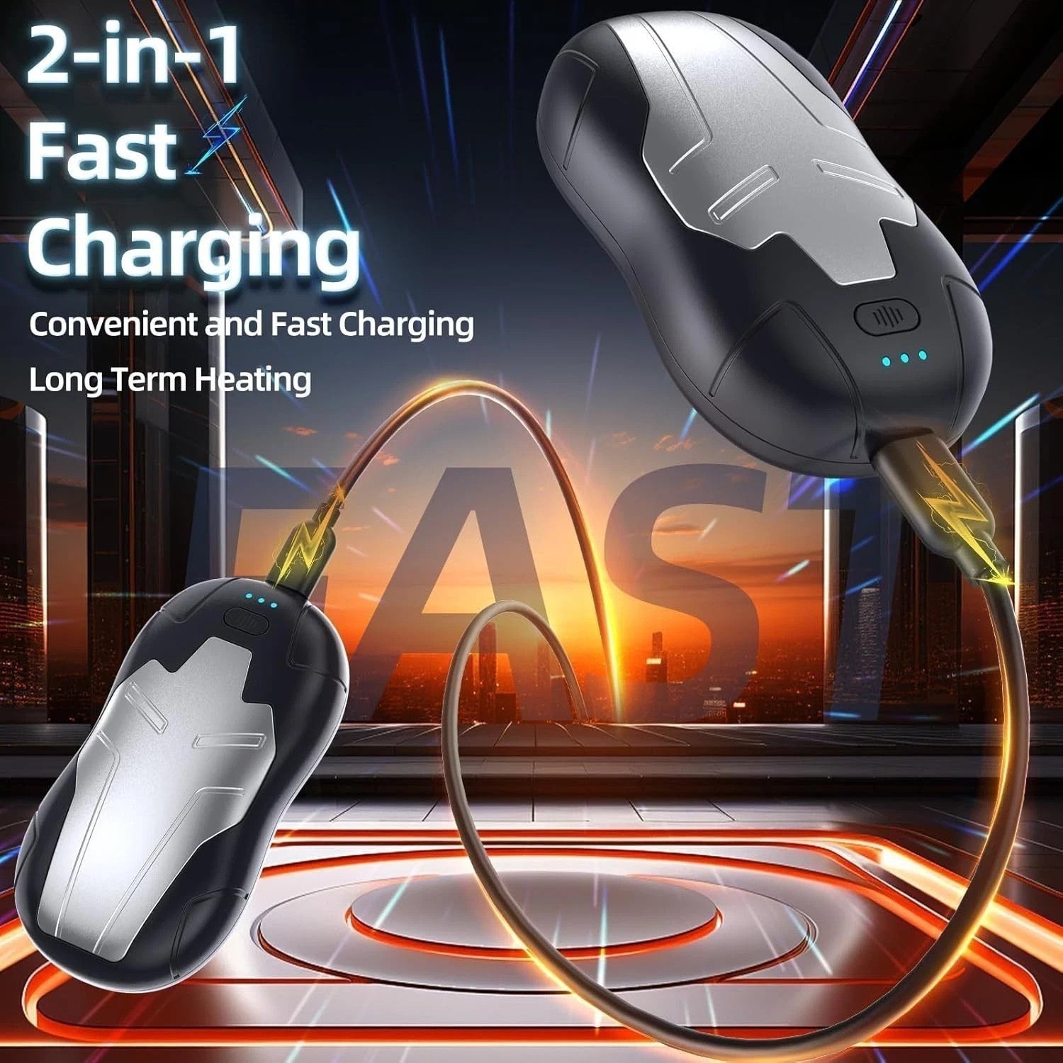 Rechargeable Hand Warmers 2 Pack 10000mAh Split Magnetic Double-Sided Heater