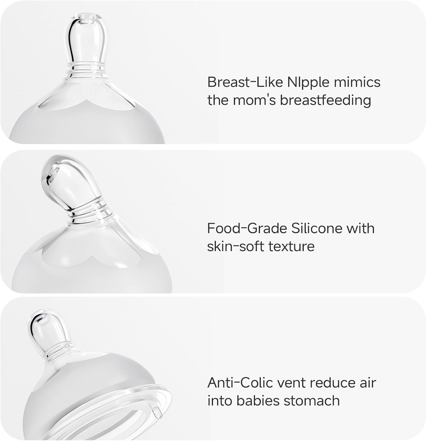 Oberni Baby Bottles with Size S Slow Flow Breast-Like Soft Teat for 0M+ 120ML X2