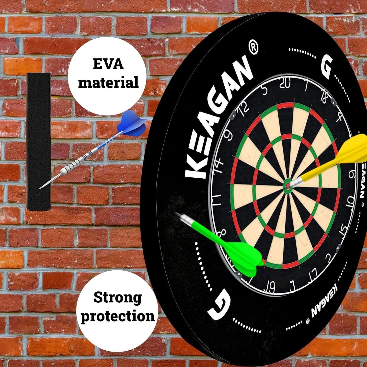 PLAIN DARTBOARD SURROUND HEAVY DUTY BLACK RUBBER RING FOR DART BOARD