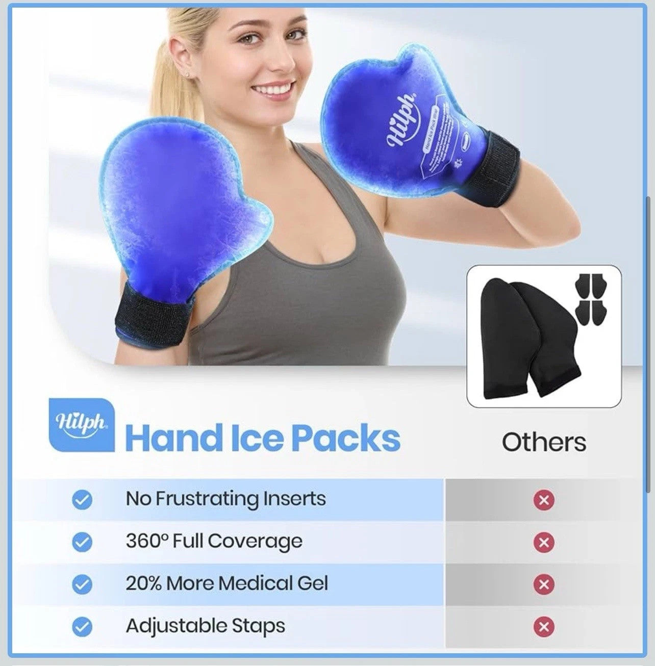 Hot Cold Therapy Hand Ice Pack Gloves Full Coverage For Arthritis Chemo Carpal