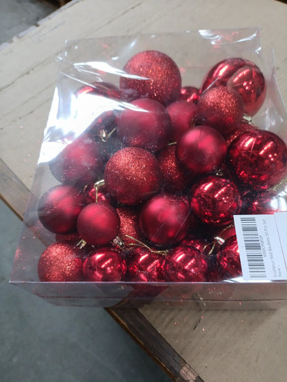Christmas Tree Red Baubles Decoration Tree Balls 50pcs includes Christmas Star