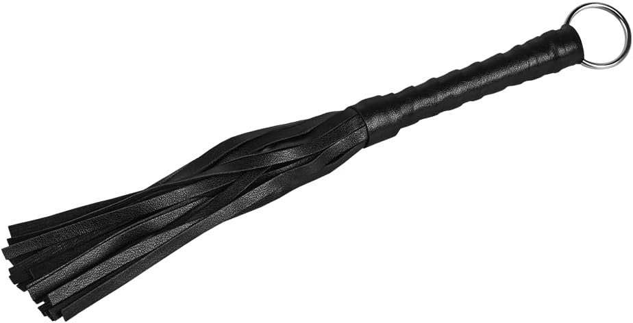 Sex Black PU Leather Long Tails Whip Paddle Spanking Slave For Couples Adult SM