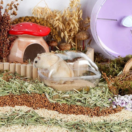 BUCATSTATE Hamster Sand Bath Container Transparent Plastic Sauna Toilet