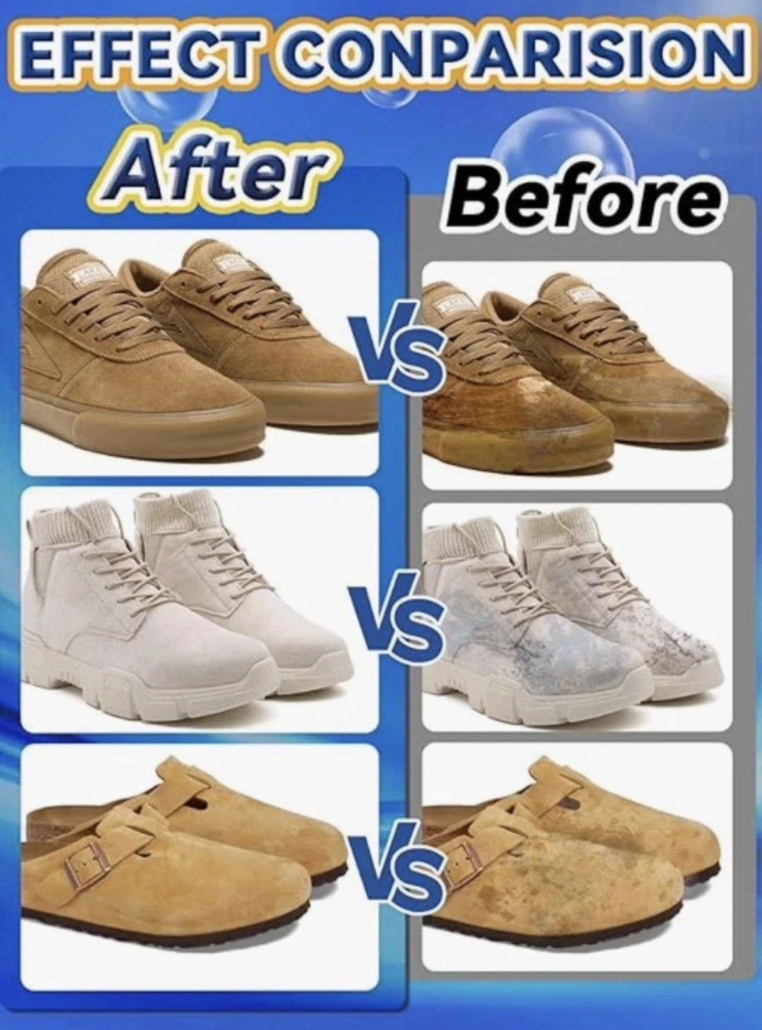 MiotuHome Shoe Cleaner, Suede Trainer Cleaner with 4-Side Suede Brush Cleaner